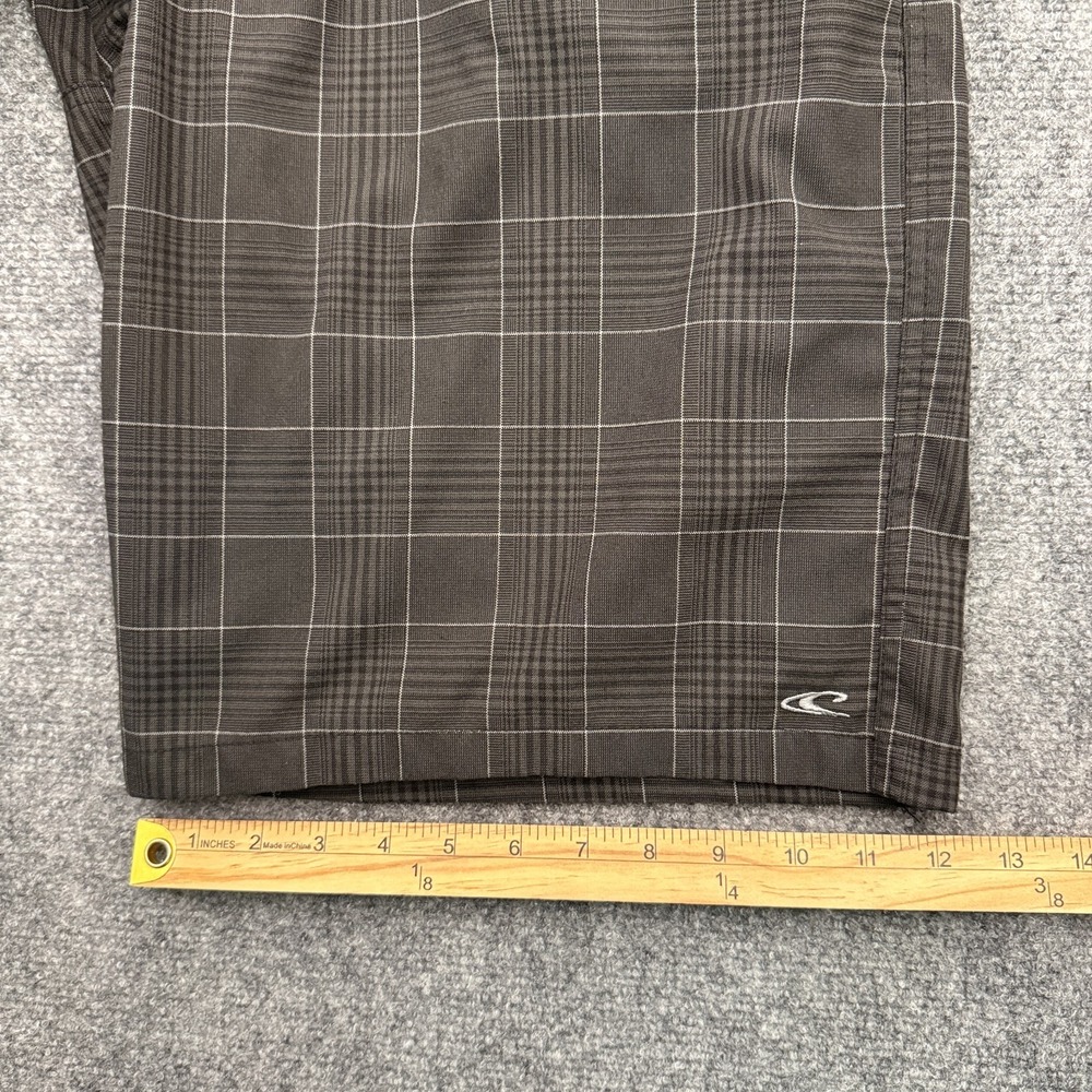 O'Neill Mens Plaid Hybrid Walk Shorts Size 36 Black Golf Casual Flat Front 11" - Picture 10 of 11
